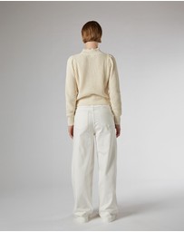 DRICOPER DENIM - Mila Ivory Mid Rise Palazzo Jeans