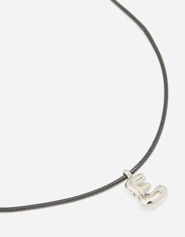 Lovisa - Waterproof Stainless Steel Large Bubble Letter E Cord Necklace
