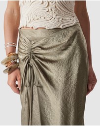 & Other Stories - Drawstring Satin Midi Skirt