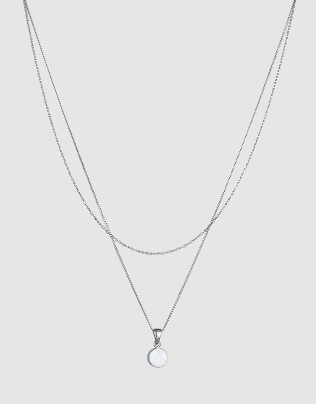Elli Jewelry - Necklace Layer Circle Moonstone 925 Sterling Silver