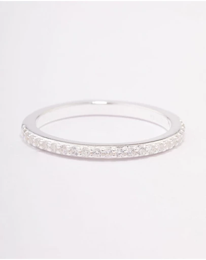 Lovisa - Sterling Silver Cubic Zirconia Pave Band Ring