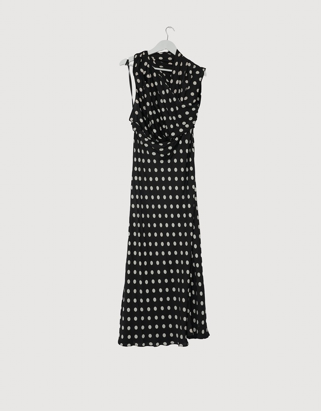 Revibe - Repaired BY JOHNNY. Dove Drape Polka Ankle Dress - AU 12