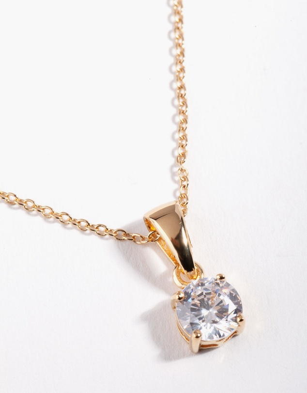 Lovisa - Gold Plated Sterling Silver 1 Carat Cubic Zirconia Necklace