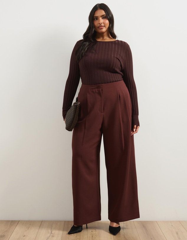 Atmos&Here Curvy - Jade High Rise Tailored Pants With Pleats