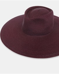 Morgan & Taylor - Aria Racewear Fedora in Burgundy Red