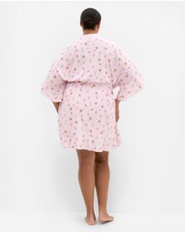 City Chic - Kitty Berry Print Sleepwear Kimono