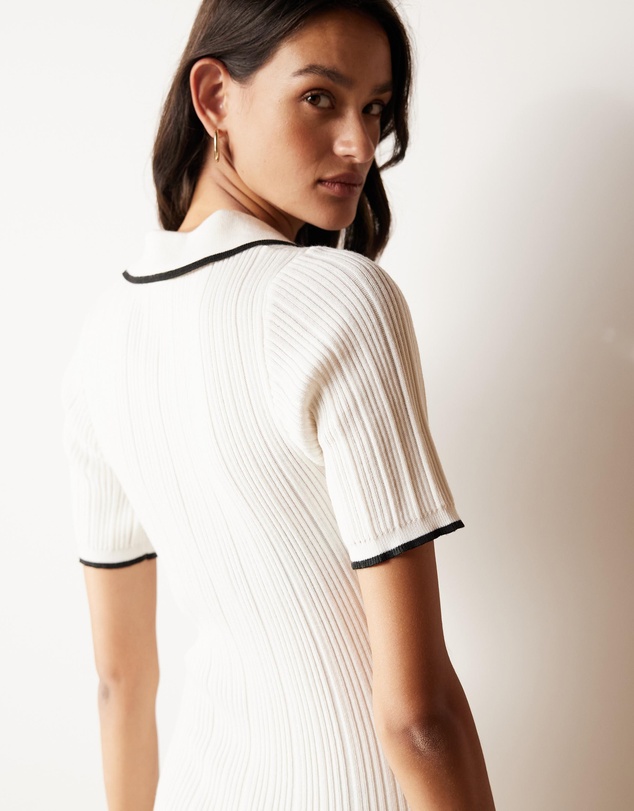 Atmos&Here - Olaria Contrast Knit Midi Dress