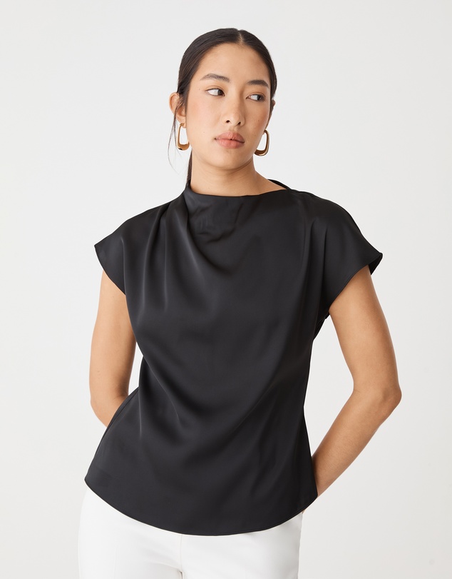 Forcast - Zafina Pleated Draped Top