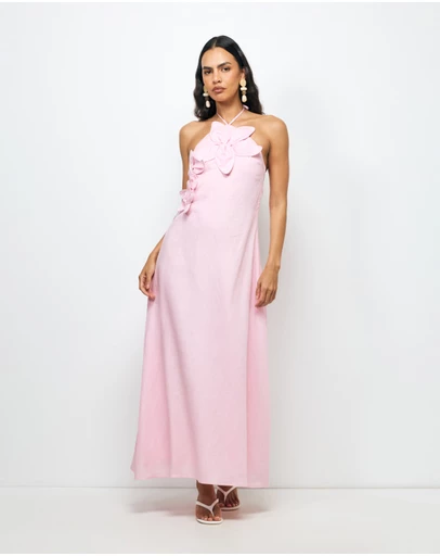 AERE - Tiera Halter Maxi Dress