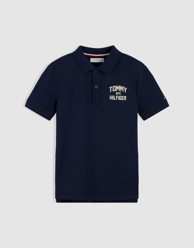 Tommy Hilfiger - Textured Jersey Brand Polo SS - Kids