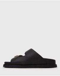 Betts - Wider Fit Hush Leather Buckle Slides