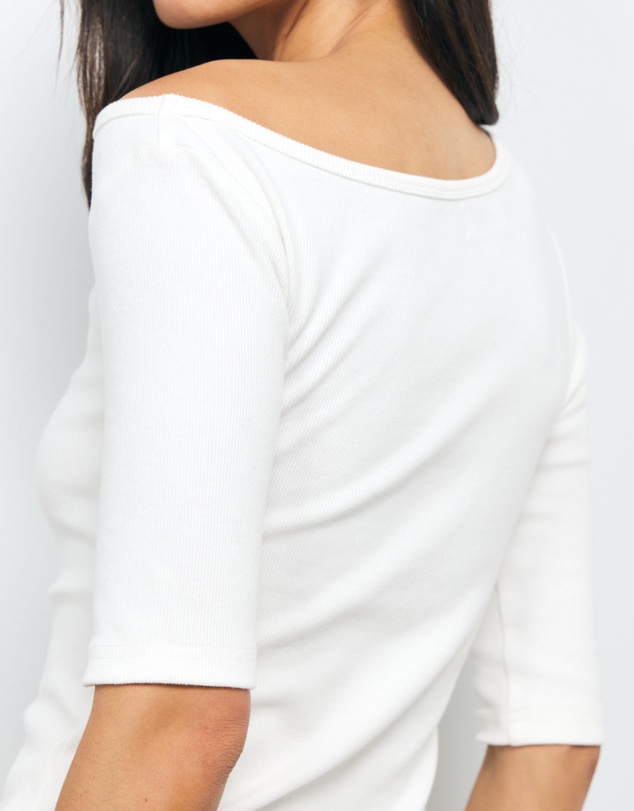 AERE - Off Shoulder Ribbed T-Shirt
