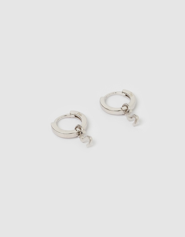Izoa - Alphabet Letter S Huggie Earrings