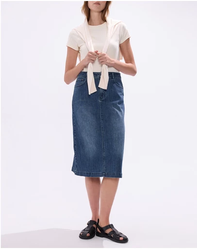 Marcs - Molly Pinstripe Denim Skirt