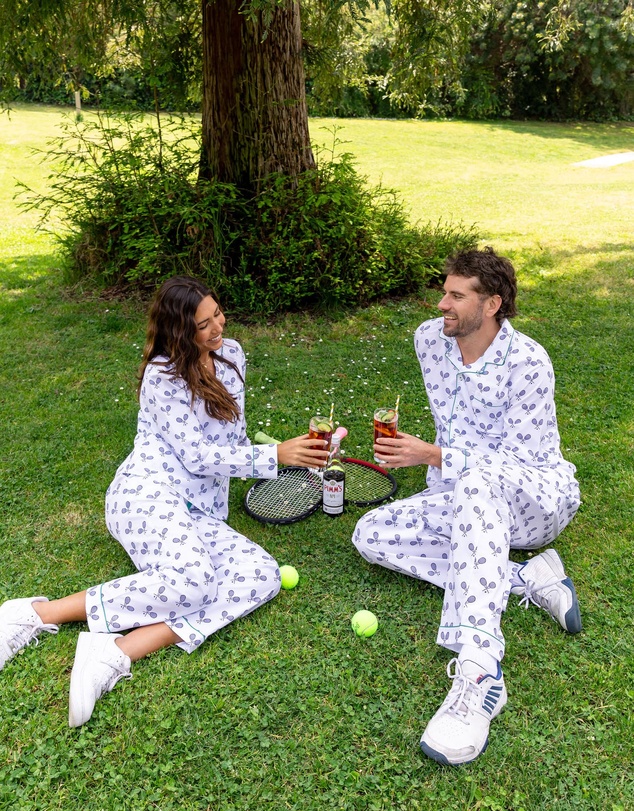 Sant And Abel - Women's Tennis Navy Long PJ Set