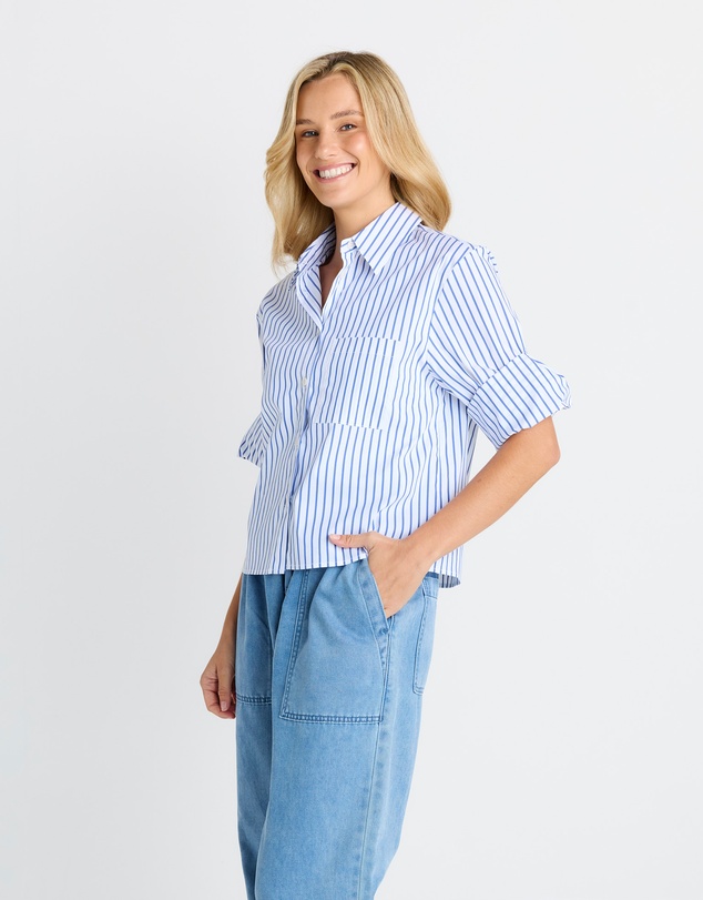 Betty Basics - Cropped Poplin Shirt