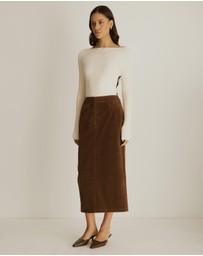 Atmos&Here - Lily Suede Midi Skirt