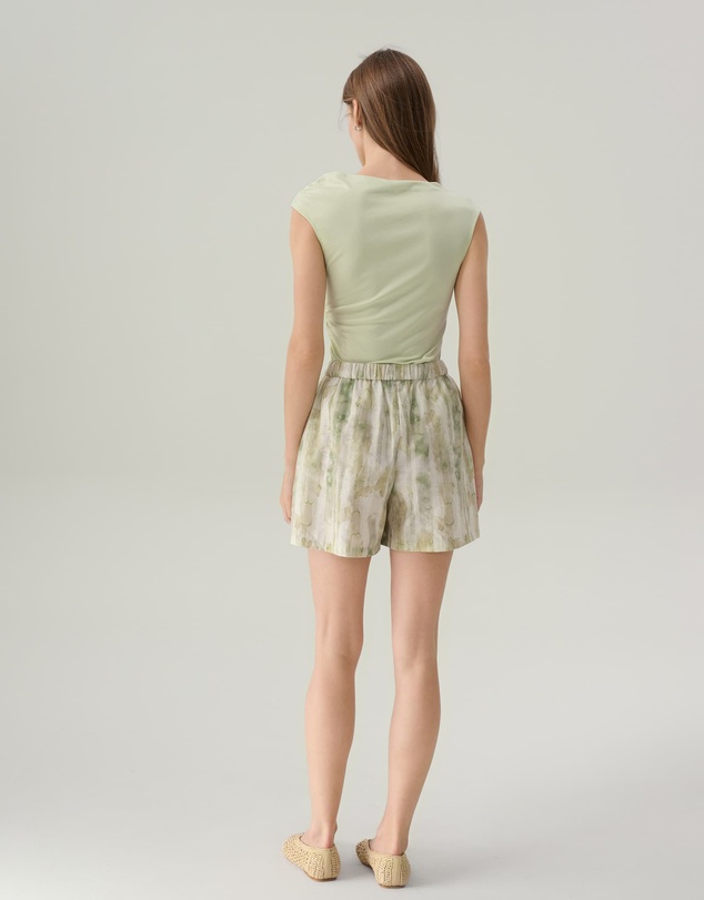 IDA+S - Riley Agave Green High Waisted Shorts