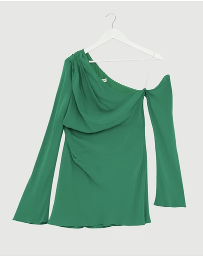 Revibe - Repaired Shona Joy Rio Off Shoulder Mini Dress - AU 10