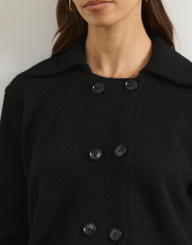 Atmos&Here - Aspen Knit Wrap Cardigan With Collar