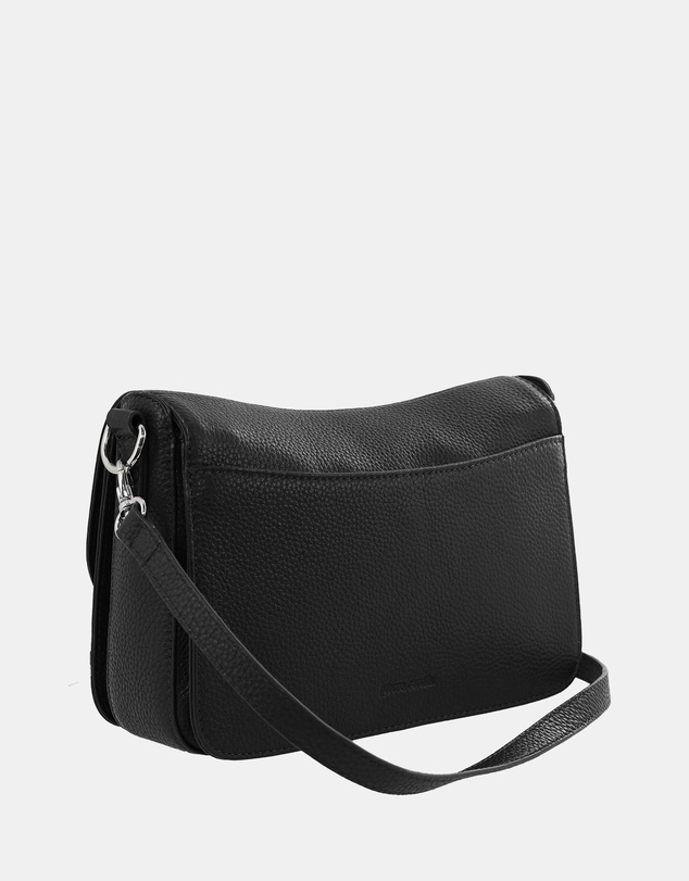 Pierre Cardin - Pierre Cardin Ladies Leather Flap Over Crossbody Bag