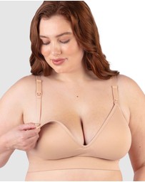 B Free Intimate Apparel - Plunge Nursing Comfort Bra – Wireless with Fixed Moulded Cups (B-C-D) Cup