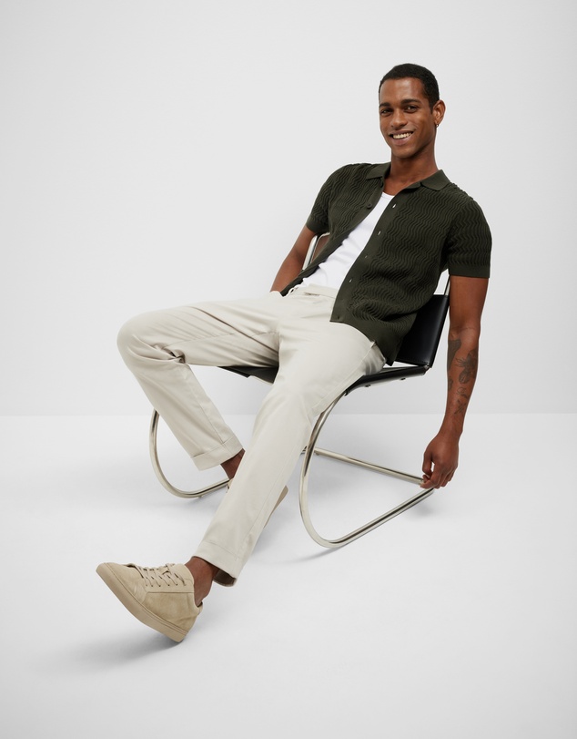 Politix - Wave Knit Button Down Short Sleeve Shirt