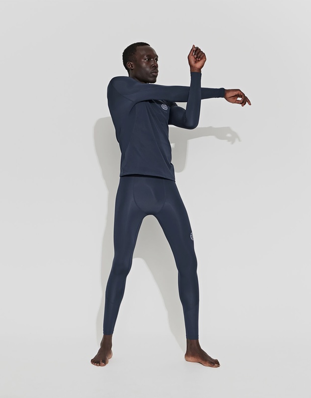 SKINS - SKINS Compression Men's Series-2 Gym Clothing Long Tight Navy Blue