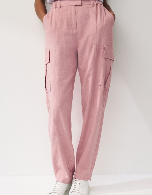 NEXT - Smart Linen Blend Cargo Taper Trousers