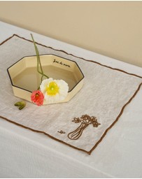 Black Blaze - Embroidered Linen Placemat Set