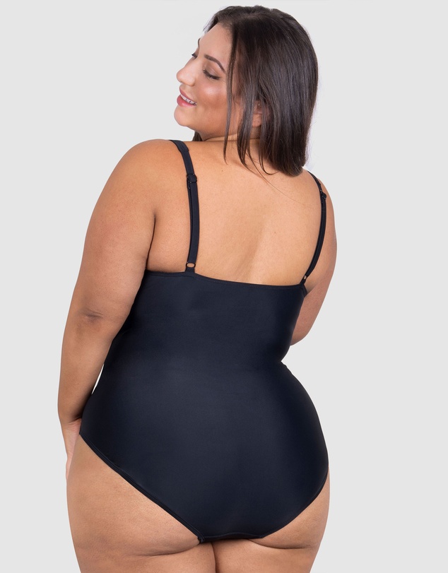 B Free Intimate Apparel - Plus Size One-Piece Swimsuit with Ruched Bust