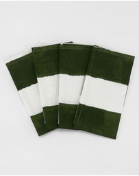 Aura Home - Riviera Stripe Cotton Linen Napkins - Set of 4