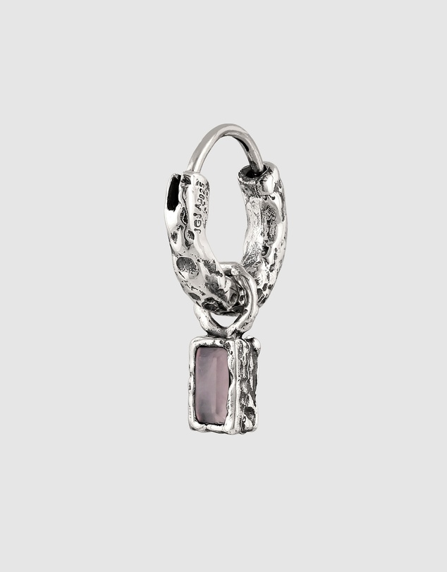Haze & Glory - Liquid Rose Hoop in Oxidised 925 Silver