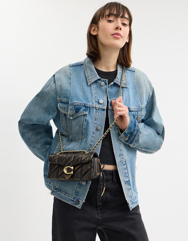 Coach - Loved Leather Quilted Tabby Shoulder Bag 20 With Chain