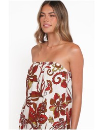 Petal & Pup - Sallie Strapless Playsuit - Brown Floral