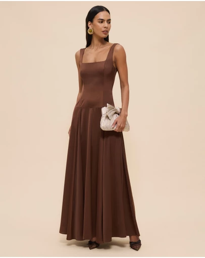 CHANCERY - Serena Drop Waist Square Neck Maxi Dress