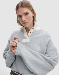 rag & bone - Vintage Terry Oversized Polo Sweatshirt