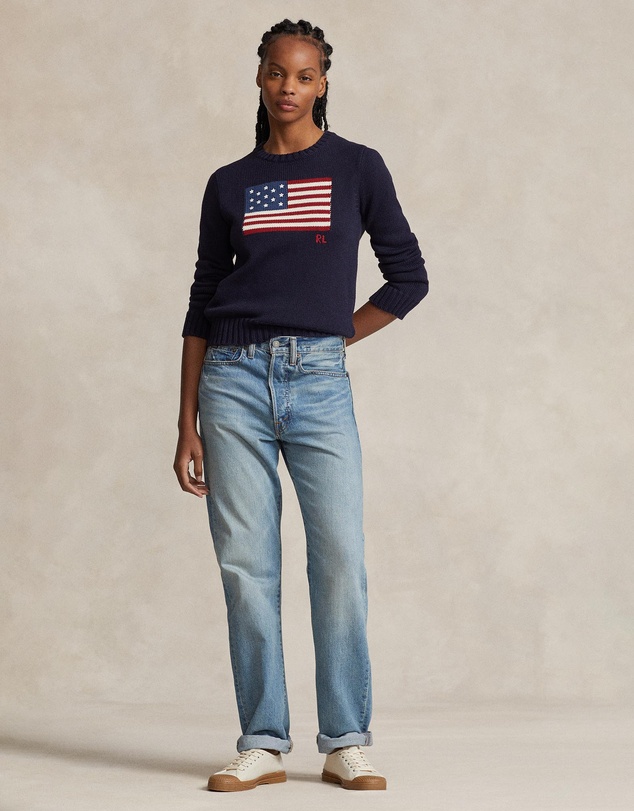 Polo Ralph Lauren - Flag Cotton Crewneck Sweater - ICONIC EXCLUSIVE