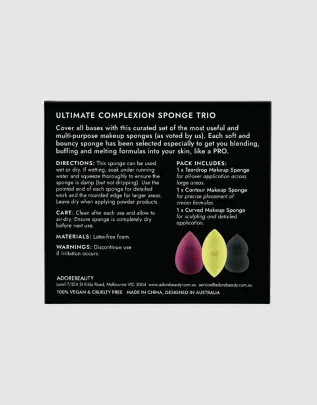 Adore Beauty - Ultimate Complexion Sponge Trio LIMITED EDITION