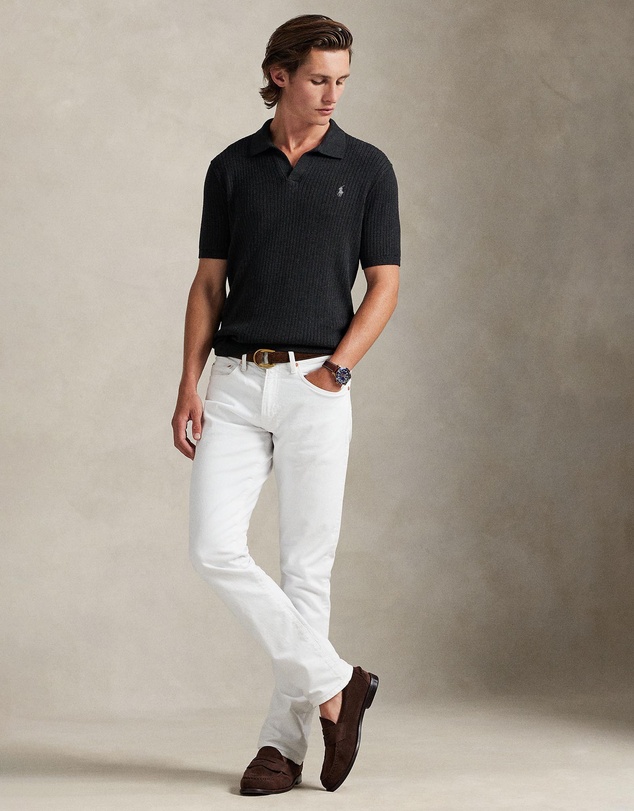 Polo Ralph Lauren - Rib-Knit Cotton Johnny-Collar Sweater