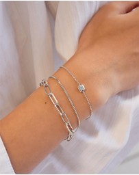 Ania Haie - Ania Haie Silver Modern Bezel-Set Solitaire Bracelet