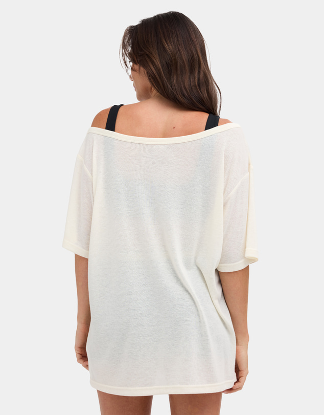 RVCA - Womens Leisure Club Off The Shoulder T-Shirt