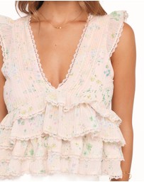 Petal & Pup - Yana Ruffle Top - Pastel Pink Floral