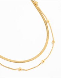 Lovisa - Waterproof Gold Plated Stainless Steel Ball Chain Layered Necklace