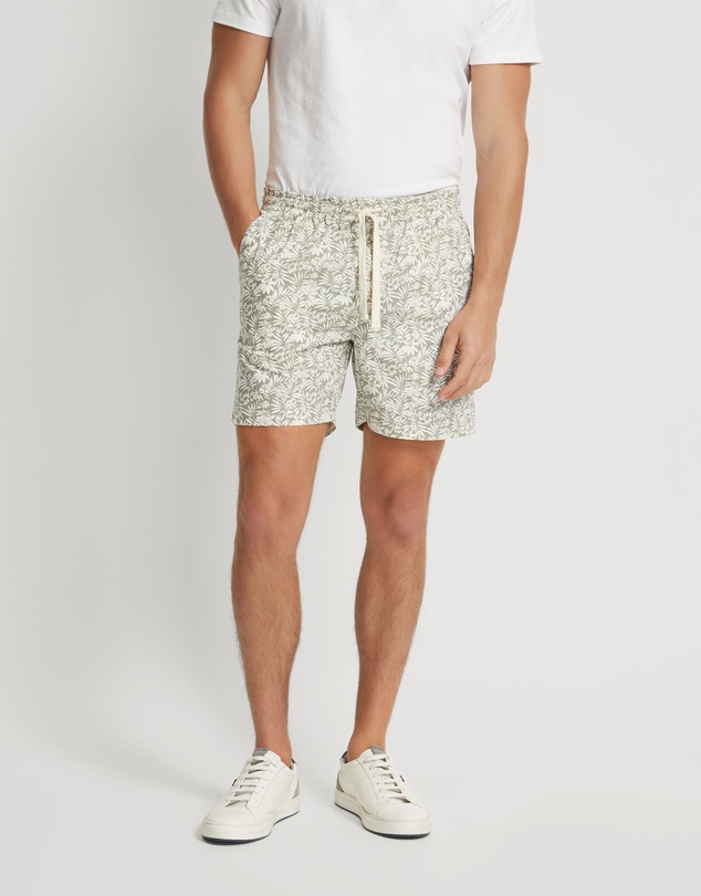 Oxford - Toby Linen Cotton Printed Shorts