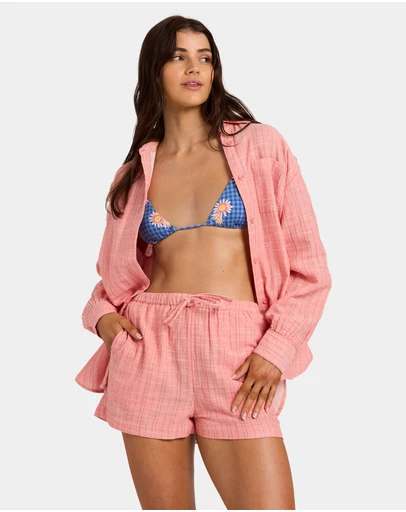 Billabong - Womens Wanderer Stripe Elastic Waist Shorts