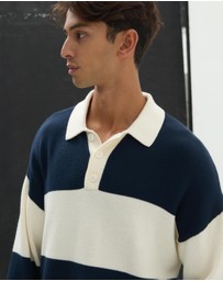 AERE - Organic Cotton Stripe Knit Rugby Shirt