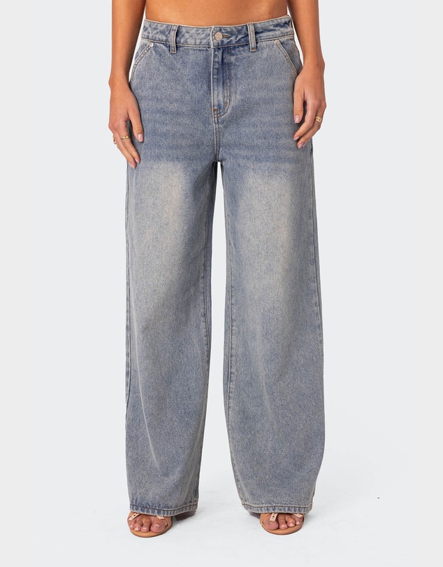 EDIKTED - Myla Washed Wide Leg Jeans