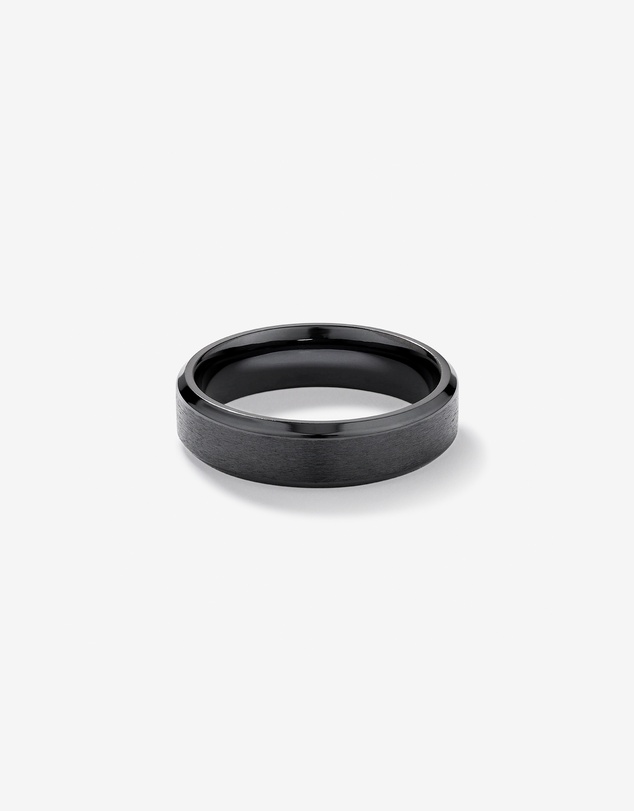 Michael Hill - 6mm Black Titanium Bevelled Edge Wedding Band