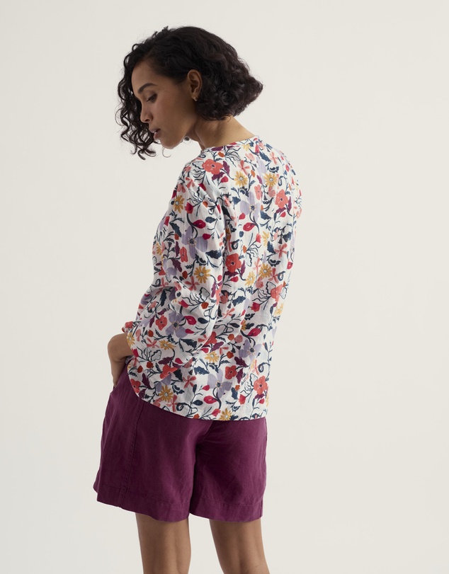 Seasalt - Watercolour Sketch 3/4 Sleeve Top in GOTS-Certified Organic Cotton
